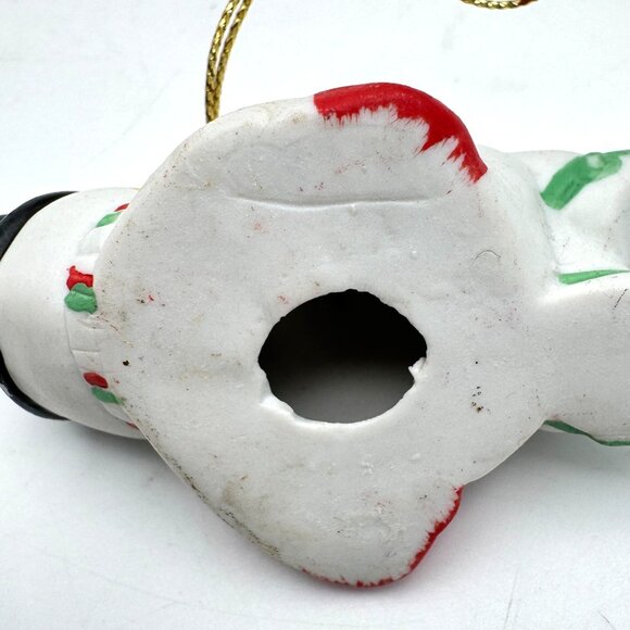 Set Of 3 Christmas SnowmanThemed Ornaments Resin Ceramic Paper Vintage - Picture 11 of 15